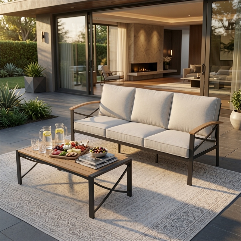 2 Pieces Outdoor Patio Set - All-Weather 69.3