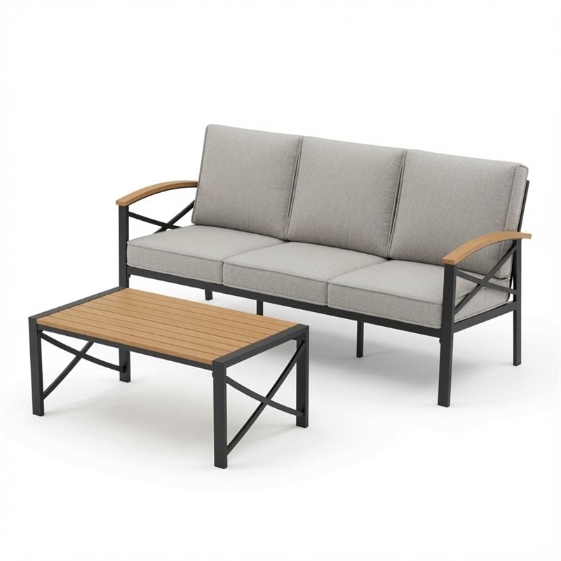 2 Pieces Outdoor Patio Set - All-Weather 69.3