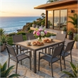 7-Piece Grey Patio Dining Set - 6-Seat All-Weather Heavy Duty HDPS Aluminum