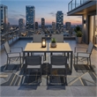 7-Piece Grey Patio Dining Set - 6-Seat All-Weather Heavy Duty HDPS Aluminum