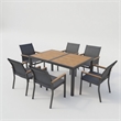 7-Piece Grey Aluminum Patio Dining Set - 6-Seat All-Weather Heavy Duty HDPS