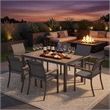 7-Piece Grey Aluminum Patio Dining Set - 6-Seat All-Weather Heavy Duty HDPS