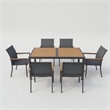 7-Piece Grey Aluminum Patio Dining Set - 6-Seat All-Weather Heavy Duty HDPS