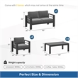 4-Piece Modern Aluminum Patio Conversation Set - 4-Seat Outdoor - Dark Gray