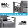 4-Piece Modern Aluminum Patio Conversation Set - 4-Seat Outdoor - Dark Gray