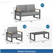 All-Weather 4-Piece Ultra Aluminum Patio Furniture - 4-Seat Conversation