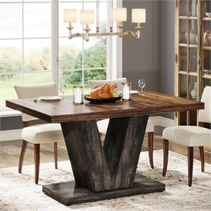 47&quot Farmhouse Dining Table for 4-6 - White Kitchen & Dinner Table with