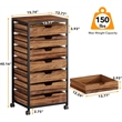 7-Drawer Storage Dresser Cabinet with Wheels/Industrial Wood Chest