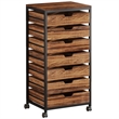 7-Drawer Storage Dresser Cabinet with Wheels/Industrial Wood Chest