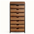 7-Drawer Storage Dresser Cabinet with Wheels/Industrial Wood Chest