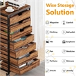 7-Drawer Storage Dresser Cabinet with Wheels/Industrial Wood Chest