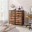 7-Drawer Storage Dresser Cabinet with Wheels/Industrial Wood Chest