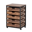5 Drawer Chest/Wood Storage Dresser Cabinet with Wheels/Industrial