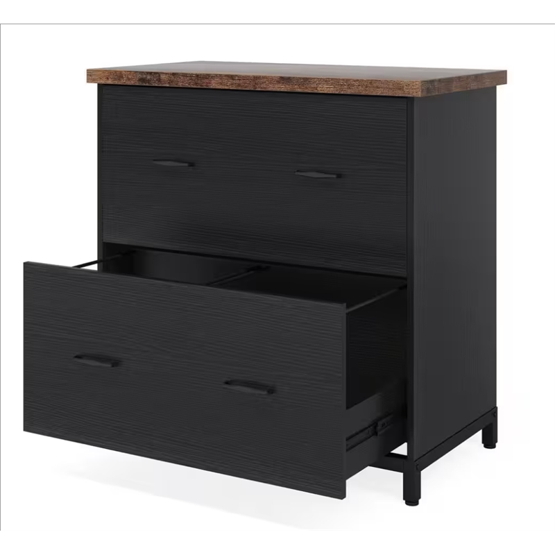 2-Drawer Lateral File Cabinet/Rustic Wood Filing for Home Office/A4
