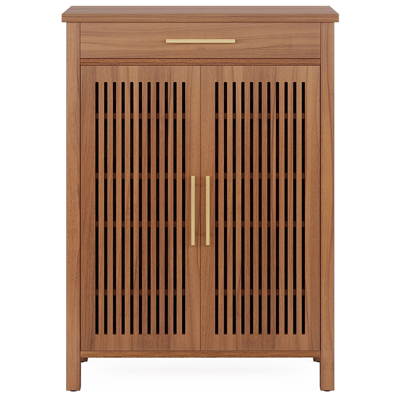 Shoe Cabinet/5-Tier Storage with Louvered Doors and Drawer/Freestanding
