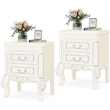 White Nightstand with Drawers - 20