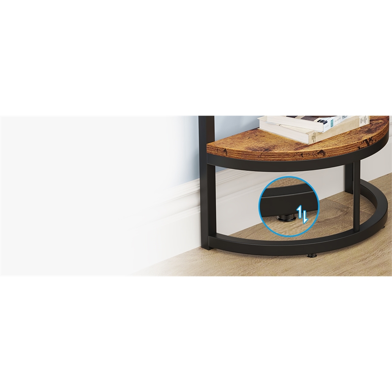 Slim Half Moon 2-Tier Semi-Circle End Table/19.69