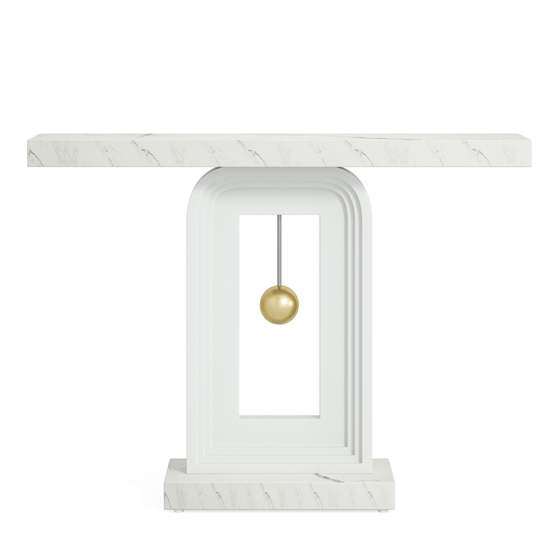 Modern Console Table with Geometric Base/40