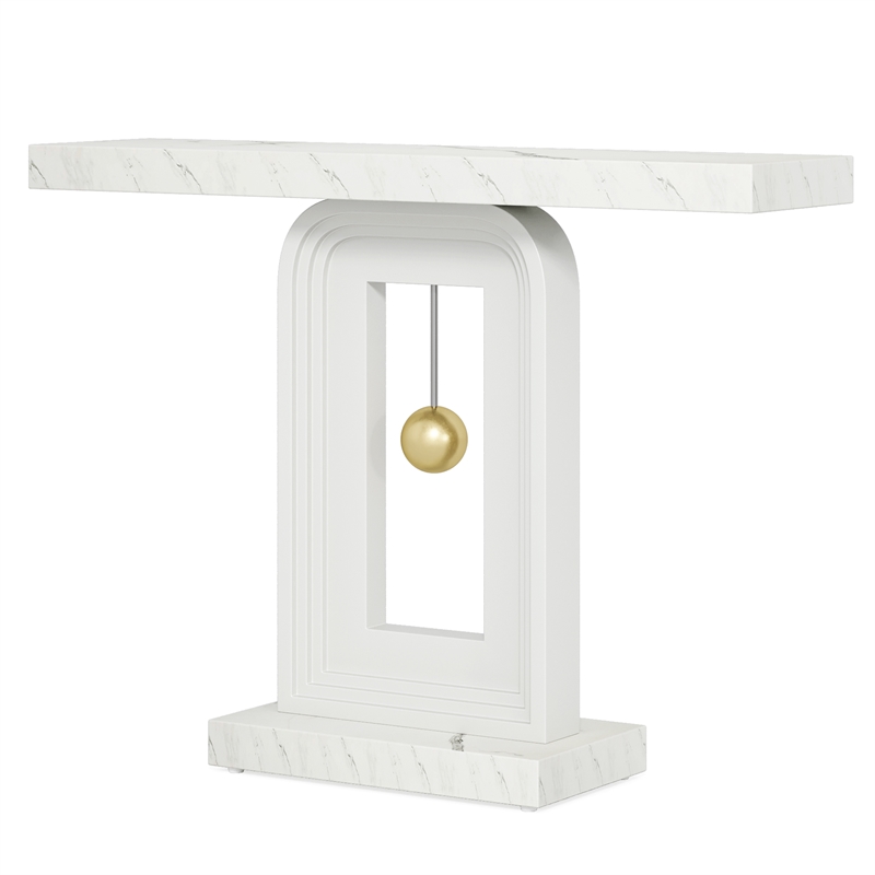 Modern Console Table with Geometric Base/40