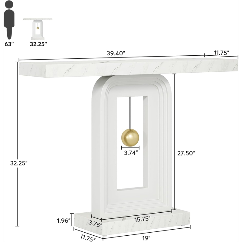 Modern Console Table with Geometric Base/40
