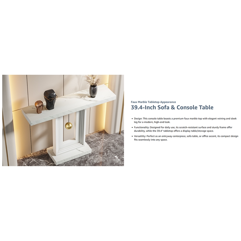 Modern Console Table with Geometric Base/40