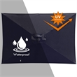 Moootto Rectangular Waterproof Fabric Patio Umbrella & Solar Lights in Navy