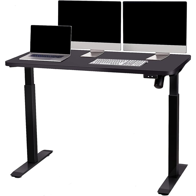 Electric Height Adjustable Desk Home Office Particle Board Desk - Black
