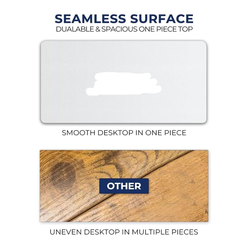 Electric Height Adjustable Desk Home Office Particle Board Desk - White