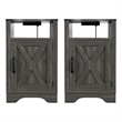 Moootto Engineered Wood Nightstand Side End Table in Dark Gray (Set of 2)