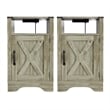 Moootto Engineered Wood Nightstand Side End Table in Light Gray (Set of 2)