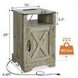 Moootto Engineered Wood Nightstand Side End Table in Light Gray (Set of 2)