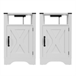 Moootto Engineered Wood Nightstand Side End Table in White (Set of 2)