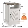 Farmhouse Nightstand Side End Table with Charging Station - White & Rustic