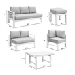 Moootto 6-Piece Outdoor Modern Aluminum & Fabric Dining Set in Light Gray