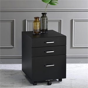 wooden 3-drawer cabinet with casters