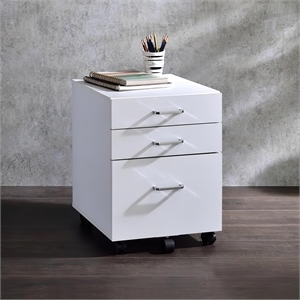 wooden 3-drawer cabinet with casters