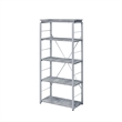 5 Wooden Tiers Rectangular Bookshelf in Gray and Silver