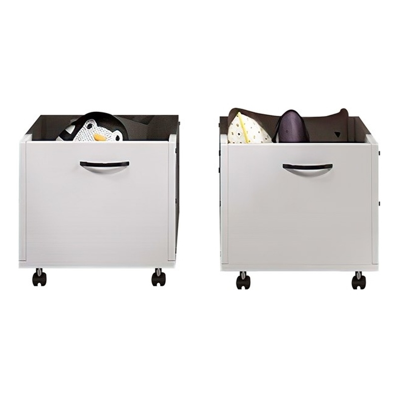 2-Piece Toy Boxes in White Finish