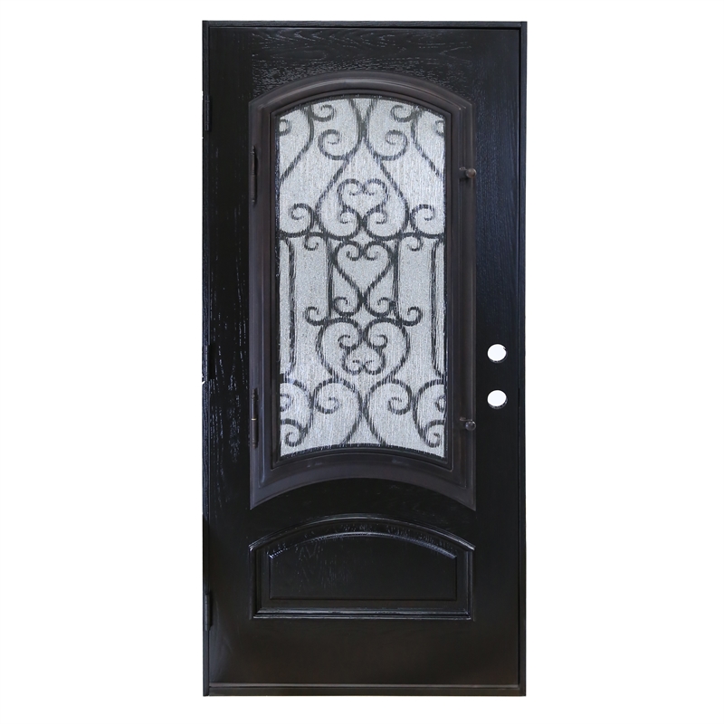 KaMic Polyurethane Swing Exterior Door with Right-Hand in Espresso