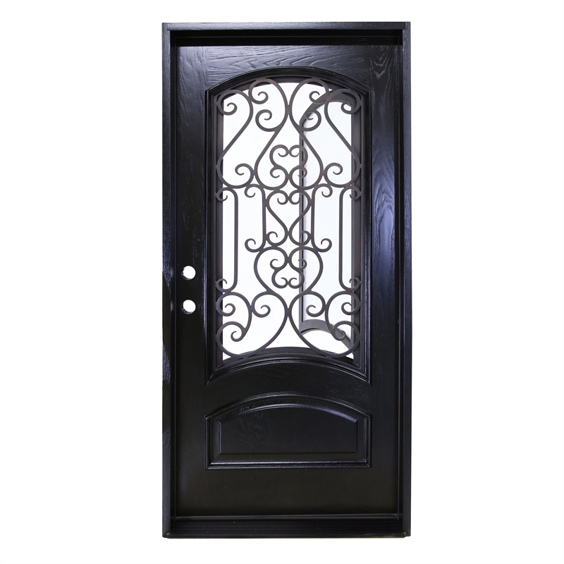KaMic Polyurethane Swing Exterior Door with Right-Hand in Espresso