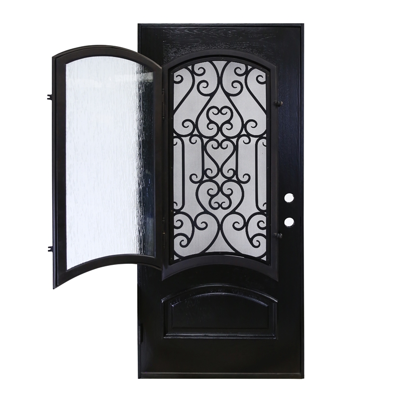 KaMic Polyurethane Swing Exterior Door with Right-Hand in Espresso