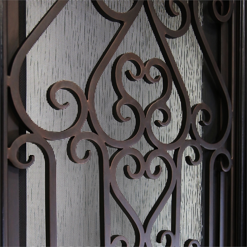 KaMic Polyurethane Swing Exterior Door with Right-Hand in Espresso