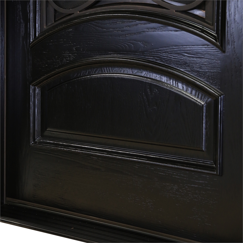 KaMic Polyurethane Swing Exterior Door with Right-Hand in Espresso