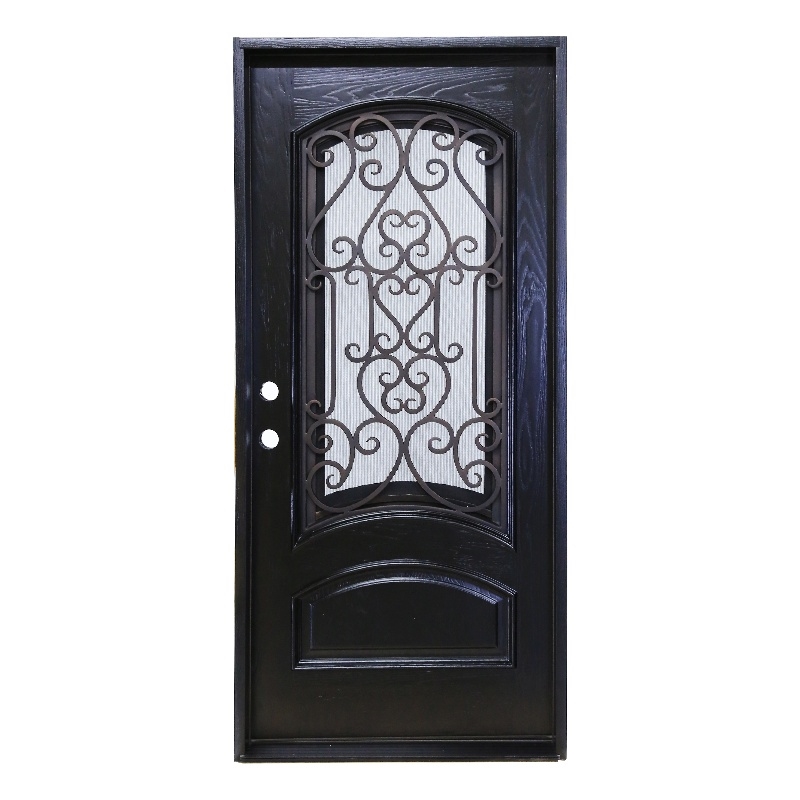 KaMic Polyurethane Swing Exterior Door with Right-Hand in Espresso