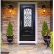 KaMic Polyurethane Swing Exterior Door with Right-Hand in Espresso