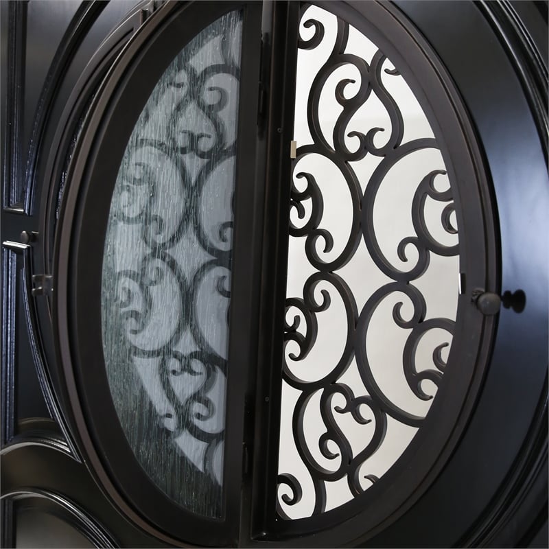 KaMic Polyurethane Swing Exterior Door with Left-Hand Double Inward in Espresso