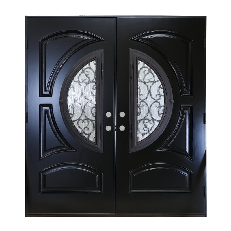 KaMic Polyurethane Swing Exterior Door with Left-Hand Double Inward in Espresso
