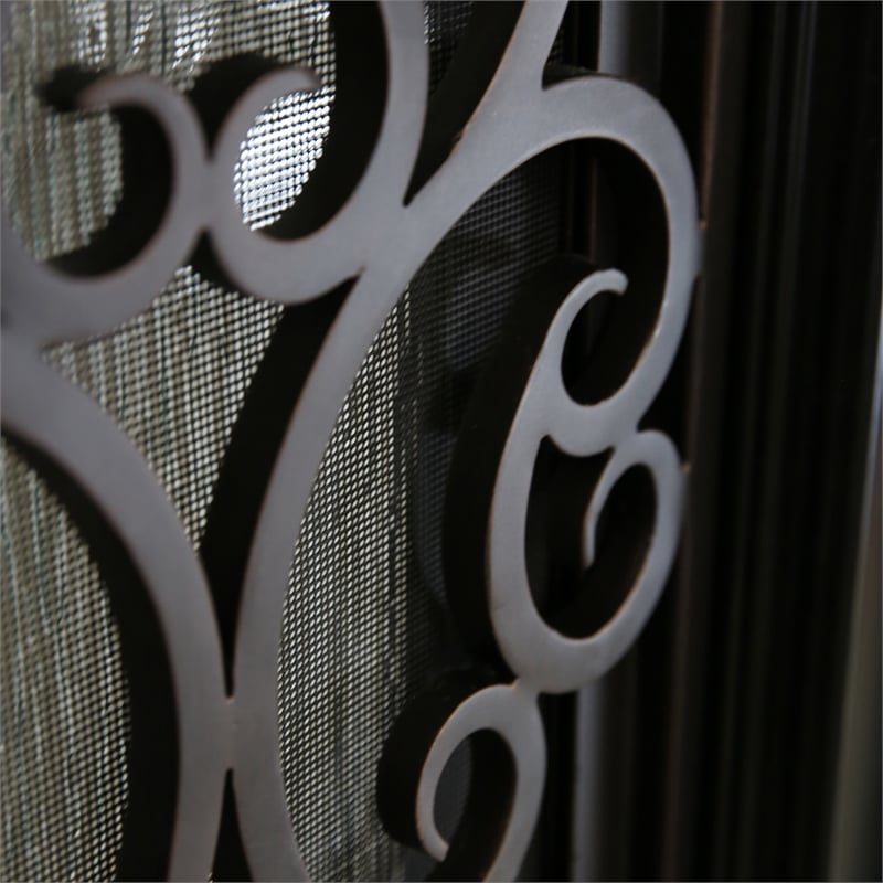 KaMic Polyurethane Swing Exterior Door with Left-Hand Double Inward in Espresso
