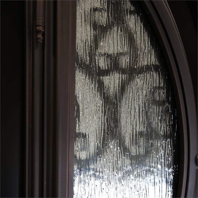 KaMic Polyurethane Swing Exterior Door with Left-Hand Double Inward in Espresso