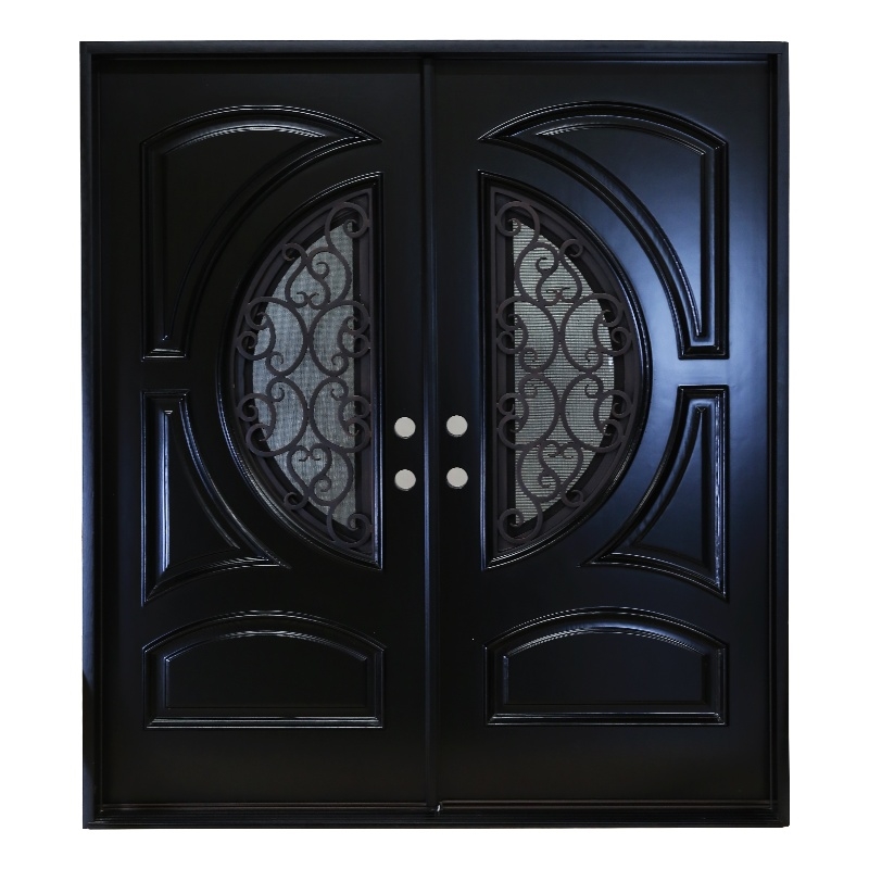 KaMic Polyurethane Swing Exterior Door with Right-Hand Double Inward in Espresso